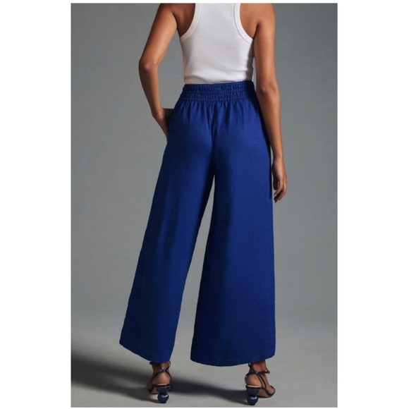 Anthropologie The Somerset Pull-On Pants: Linen Edition in Cobalt Blue Size MT - Picture 3 of 16
